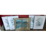 4 framed prints, danish freeze drying ltd and rehaul Dufy oileograph Condition report: see terms and