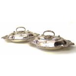 Pair of silver plated serving dishes. Condition report: see terms and conditions