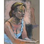 David Edwards, 20th century, Three portrait studies, each signed, oil on board, unframed, various