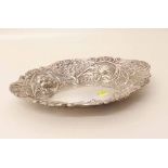 Embossed silver oval bowl, London 1887. Condition report: see terms and conditions