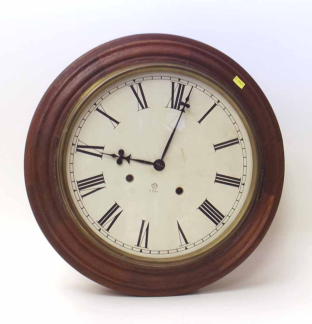 Oak framed eight-day wall clock. Condition report: see terms and conditions