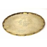 Large heavy brass tray. Condition report: see terms and conditions