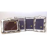 Four 7x5 silver mounted photograph frames. Condition report: see terms and conditions