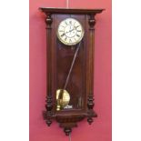 Walnut Vienna regulator wall clock. Condition report: see terms and conditions