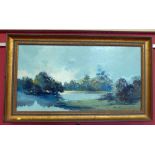 Josephine Hartshorne - Lake View - oil on canvas painting Condition report: see terms and