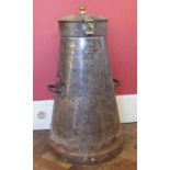 J. Nield, Macclesfield, steel milk churn with hinged lid. Condition report: see terms and