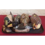 Six modern Decoy ducks one cast in metal. Condition report: see terms and conditions