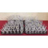 Ninety cut drinking glasses of various patterns and makers. Condition report: see terms and