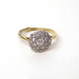 18ct gold diamond cluster ring Condition report: see terms and conditions