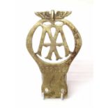 Brass AA car badge marked 'Telephone Regent 300' 'Telegrams Fanim London' no. 132716 Condition