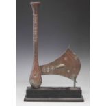 Songye ceremonial bronze axe, 41.5cm high All lots in this Tribal and African Art Sale are sold