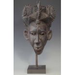 Nigerian helmet mask possibly Ejagham, 36cm high All lots in this Tribal and African Art Sale are