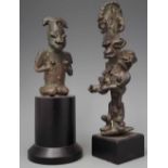 Two Yoruba bronze female figures, the tallest measures 17cm high All lots in this Tribal and African