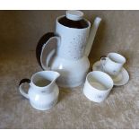 A Royal Doulton "Morning Star" Coffee Service comprising, coffee pot, cream jug, sugar bowl,