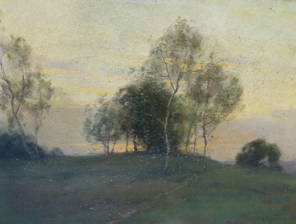 P Habney? Oil on Board Hampstead Heath 1916, Indistinctly signed, unframed, - Image 2 of 4