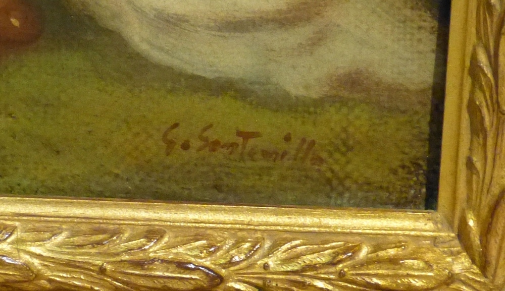 Giovanni Santanianiello Modern Oil on Canvas " Venere con Amorani" signed in gilt frame, - Image 3 of 5