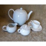 6 x Royal Doulton Plain White Cups and Saucers also a similar white china teapot,