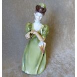 Francesca Bone China Figurine "Glencora" in green dress,