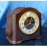 A Smiths Enfield Bakelite 8-Day Striking Mantle Clock having silvered dial with Arabic numerals, 18.