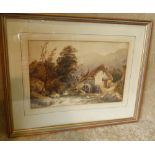 William James Muller, 19th Century Watercolour "A Mill in Wales" signed and framed, 22cm x 33.