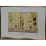 Spencer W Tart Signed Limited Edition Coloured Print" Traditional Street Scene in Old Jeddah"