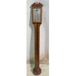 Comilli, Holborn Reproduction Mahogany Stick Barometer, with thermometer, having inlaid stringing,