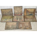 A Set of 8 J Nash Coloured Prints, Royal Residences Interior with figures, Beefeater's etc,