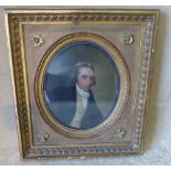 An Oval Oil on copper panel, shoulder length portrait of a gentleman, unsigned, in gilt frame,