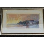 A Pastel "Evening Light, Durano Italy" indistinctly signed in silvered frame,