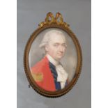 John Smart, 18th century oval portrait miniature painted on ivory, believed to be of Charles