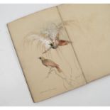 Three watercolour sketches, by Edward Raby, of a girl in landscape,