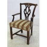 A 19th century mahogany child's armchair,