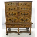 A late 17th century marquetry chest on stand,