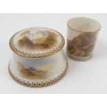 A Royal Worcester circular covered box,