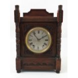 A mahogany cased mantel clock, the striking movement stamped W&H for Winterhalder and Hofmeier,