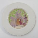 A KPM porcelain plate, titled to the reverse Luthest Lin Lutherk of Wittenburg,