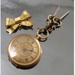 A ladies antique 18ct Milleret Geneva Swiss pocket watch