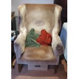 A Georgian design wing armchair,