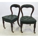 A set of eight 19th century rosewood dining chairs,
