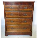 A 19th century mahogany chest, fitted two short drawers over three graduated long drawers,