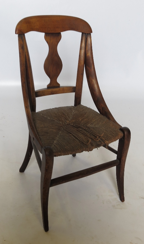 A small child's chair,