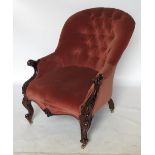 A 19th century mahogany showwood frame grandfathers chair