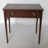 A 19th century mahogany side table, fitted with a frieze drawer,