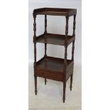 A 19th century mahogany three tier what not,