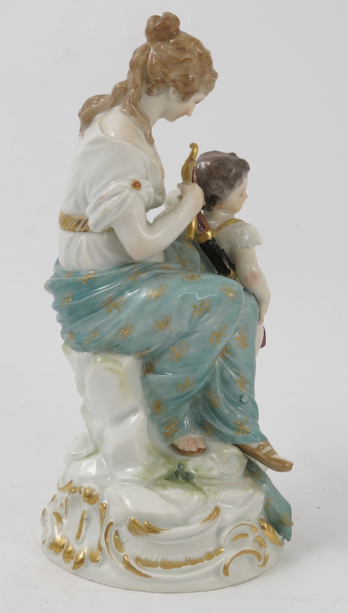 A late 19th century Continental porcelain figure group, of Venus disarming Cupid, - Image 3 of 10