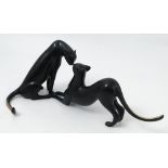 Loeto, a limited edition bronze sculpture of two jaguars, 383/750,