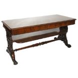 A 19th century rosewood centre or library table,