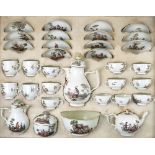 An 18th century Meissen porcelain travelling tea and coffee service,