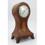 An Edwardian mahogany cased mantel clock, of balloon form,