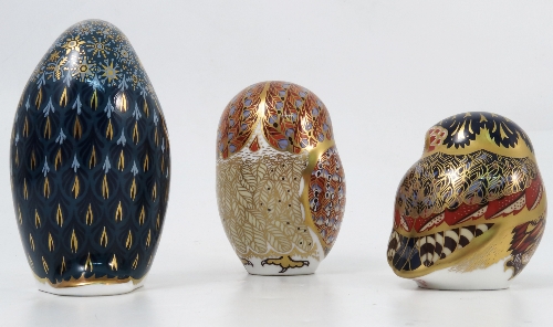 Three Royal Crown Derby paperweights, two modelled as owls, the other as a penguin, - Image 2 of 3